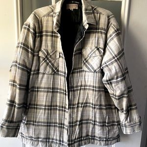 Vintage 90s flannel quilted jacket, button up, Shacket Nirvana inspired